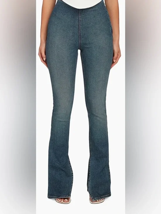 EB Denim Split Boot-Cut Denim Leggings NWT Size L - Picture 2 of 13